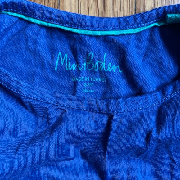 Mini Boden girls 8-9yr navy blue long sleeve floral horse appliqué dress - Picture 6 of 9